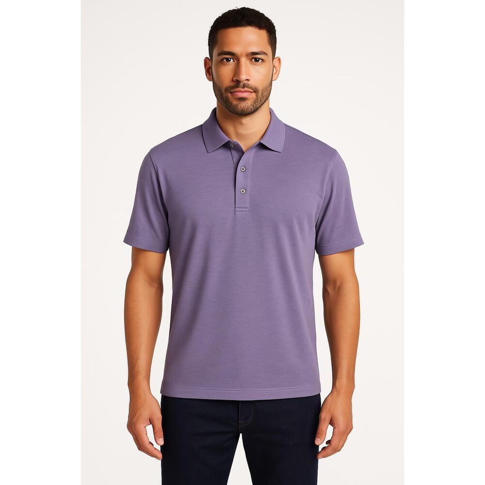 Jos A Bank Purple Short Sleeve Collared‎ Button Placket Polo Shirt XL